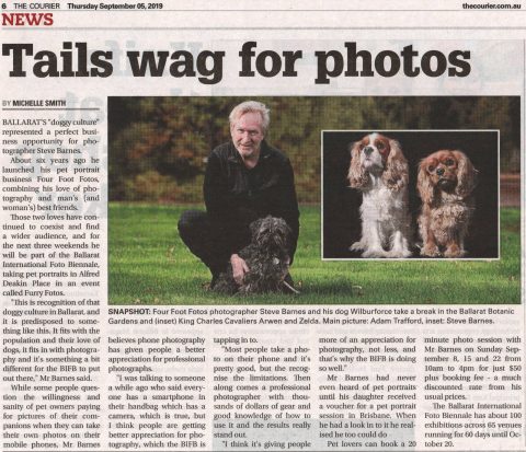 Tails Wag for Photos (The Courier, Thurs 6th September 2019)